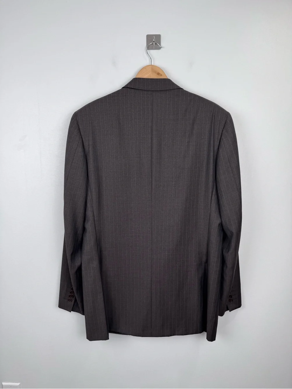 Canali Men Brown‎ Pinstripe Wool Blazer Made In Italy 52 EU / 42 US L